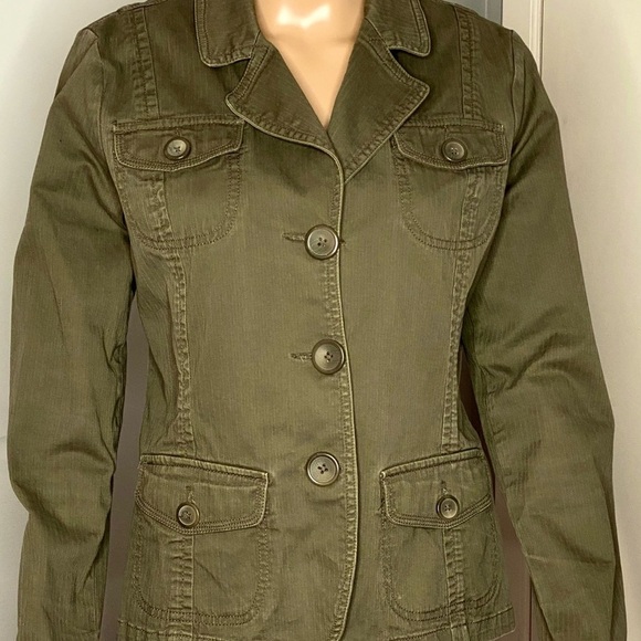 Lady Hathaway Jackets & Blazers - Lady Hathaway Kaki Cotton Women's Jacket Size Medium